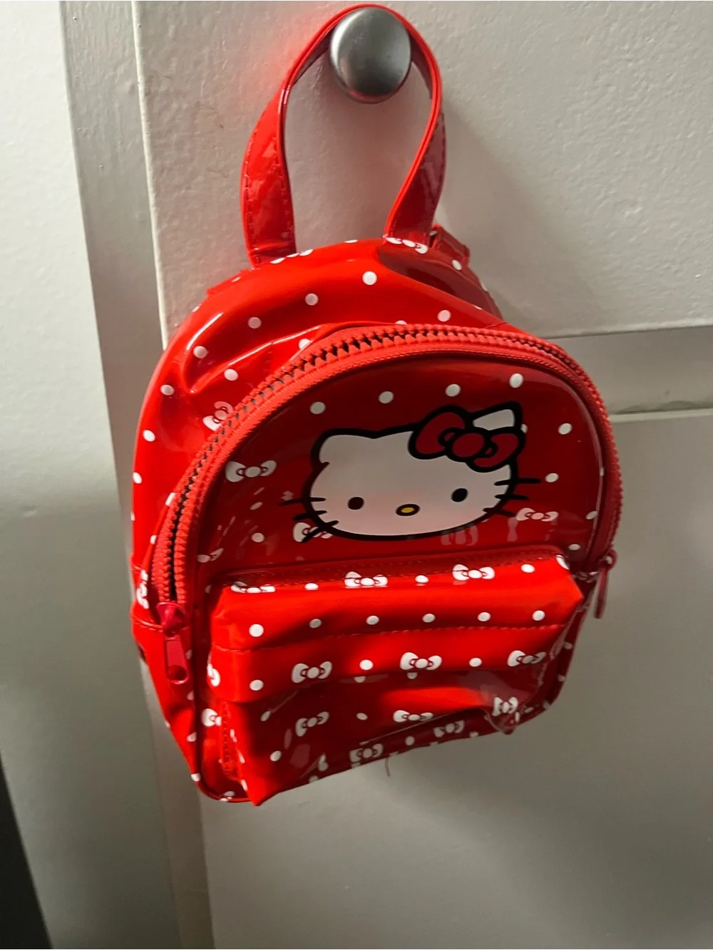 Hello Kitty Red Polka Dot Mini Backpack with Bow Graphic